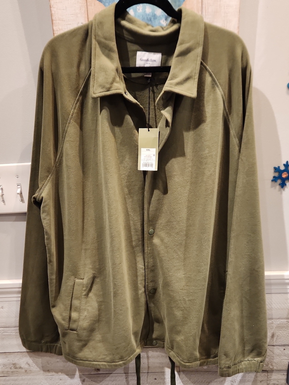NWT Goodfellow & Co Olive Men's Lightweight Shirt Jacket SZ XXL